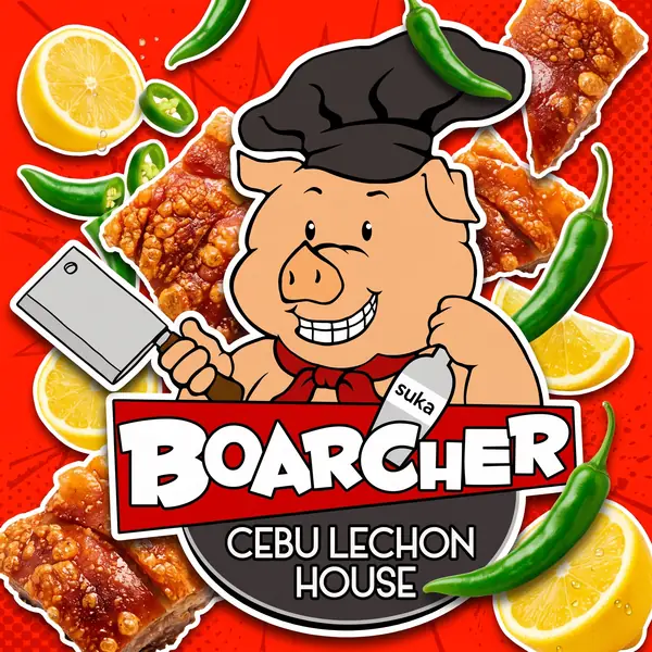 Boarcher logo with pig