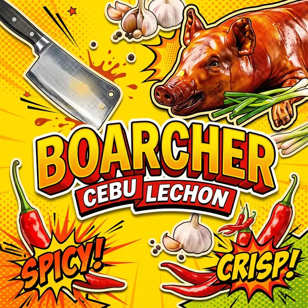 Collage of cebu lechon elements