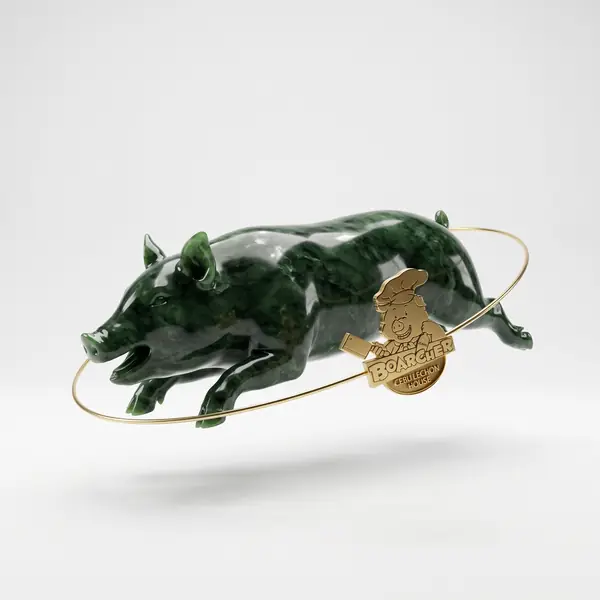 Jade lechon floating in void