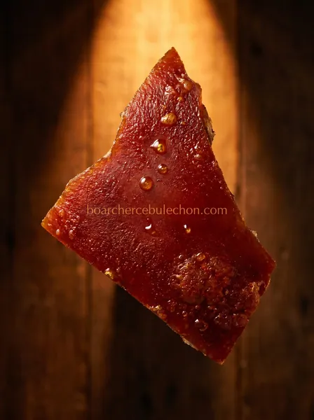 A single piece of Cebu lechon crackling, blistered and glassy
