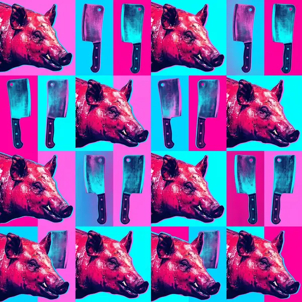 Lechon heads and cleavers pattern