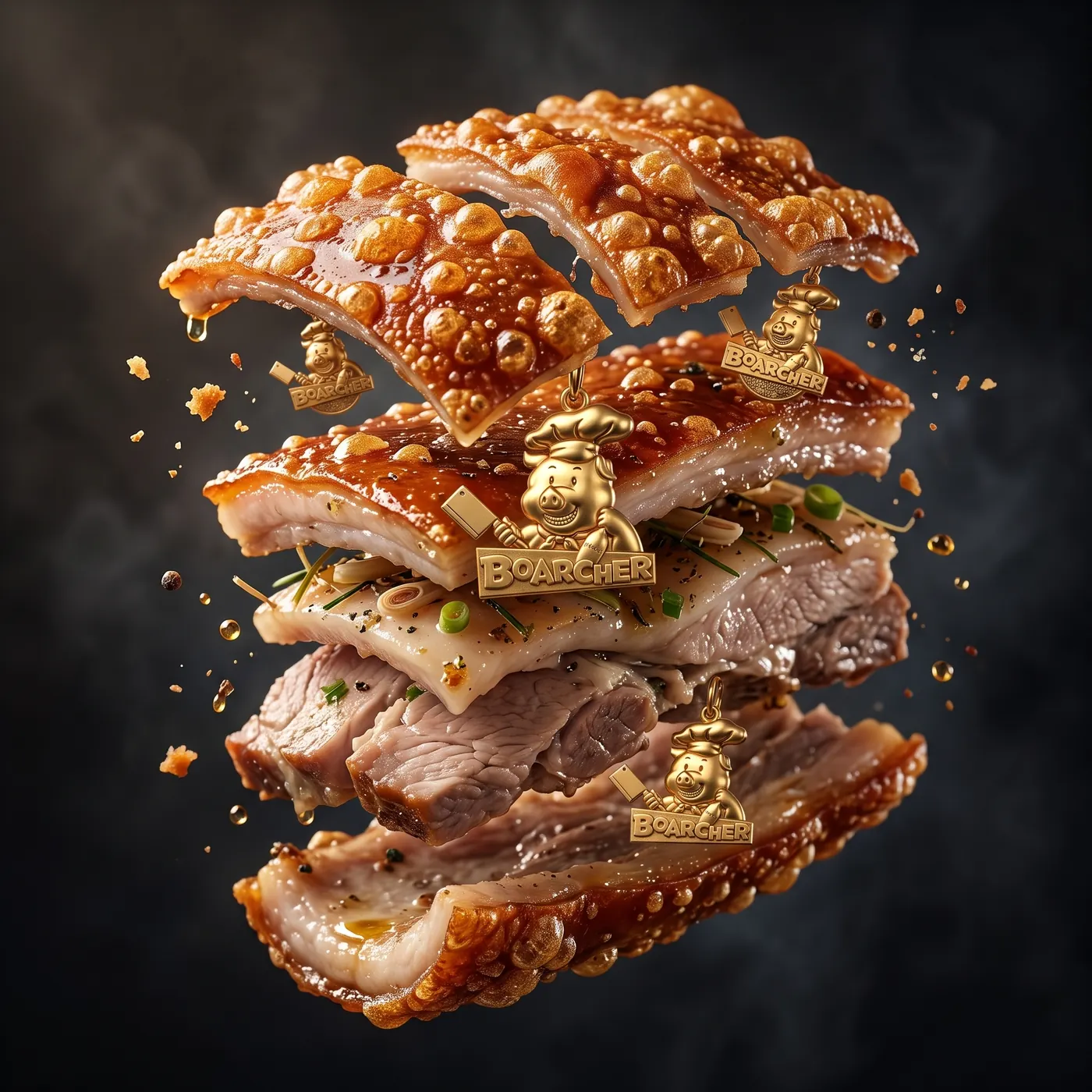Lechon skin floating in zero gravity