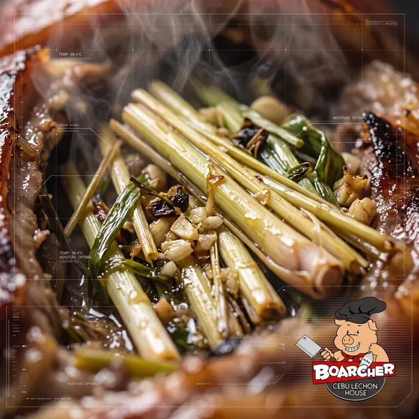 Lemongrass stuffing inside lechon