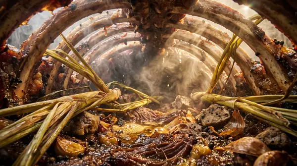 Macro lens moving through lechon