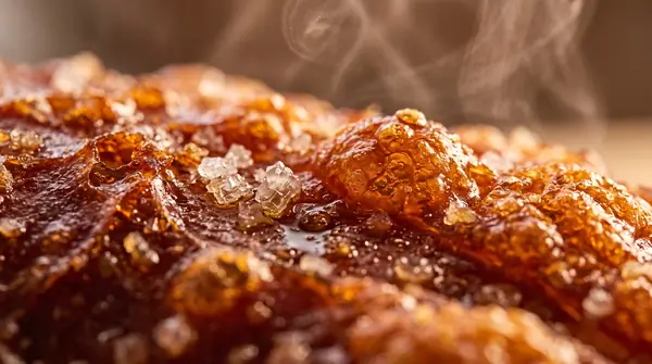 Macro view of lechon skin