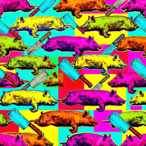 Pop art lechon cleavers pigs