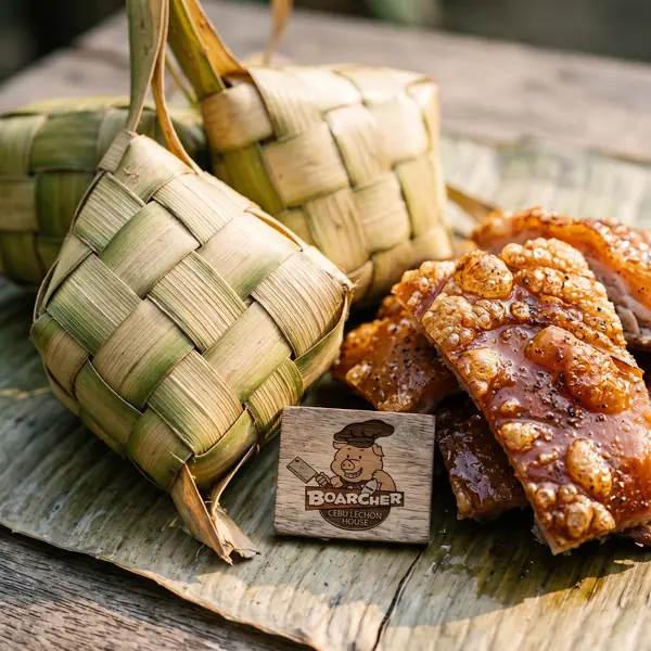 Puso rice casings and lechon