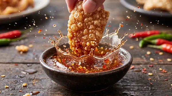 Spicy vinegar bowl splashing